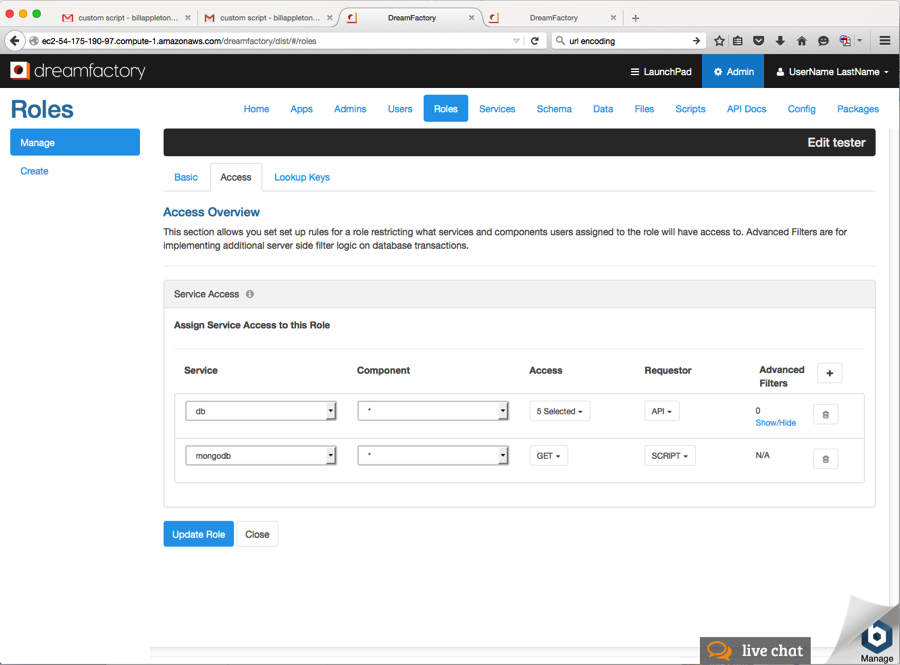 Roles Screenshot
