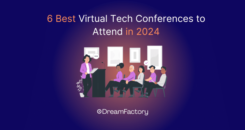 Diagram showing 6 best virtual tech conferences