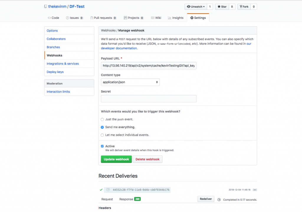 GitHub Webhooks Setup