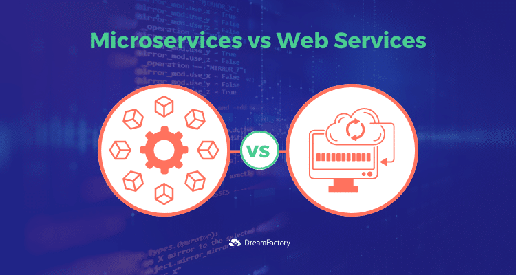 Cover image showing difference between microservices vs webservices