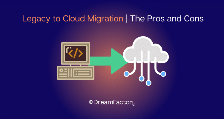 Diagram showing legacy to cloud migration.