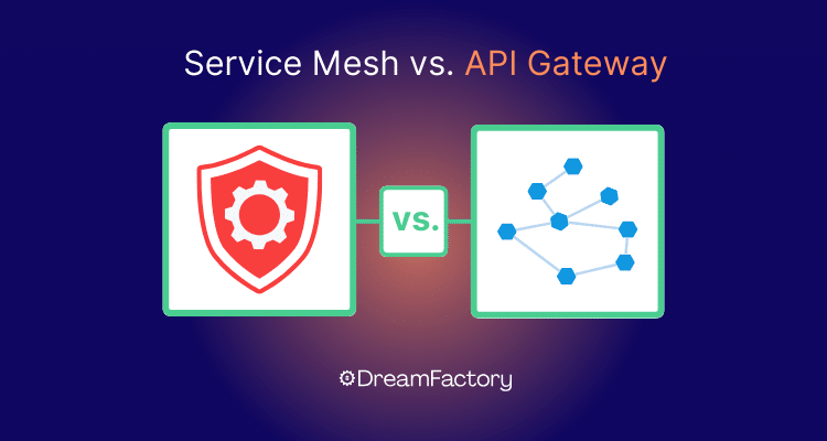 Diagram showing service mesh vs. API gateway