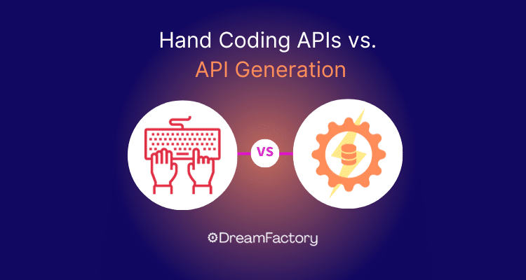 Diagram showing hand-coding an API vs. Auto-generating an API