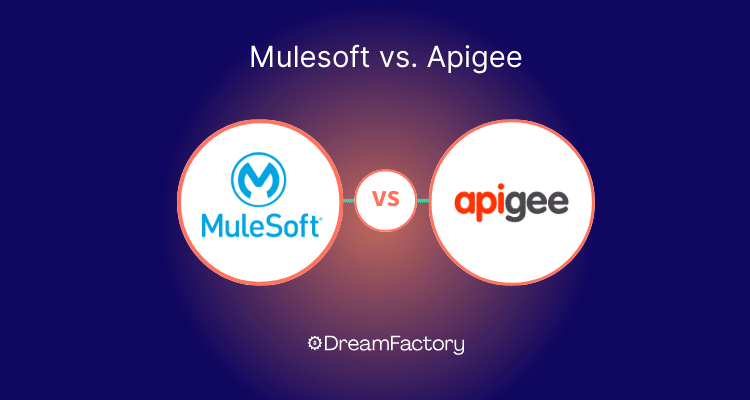Diagram showing MuleSoft vs. Apigee