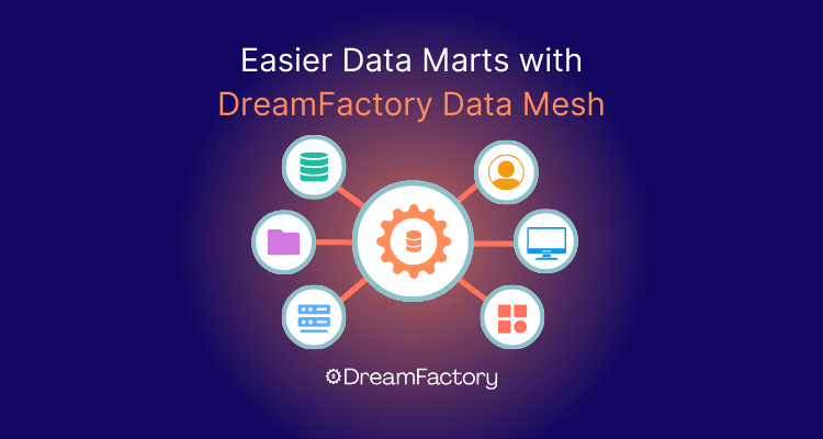 Diagram showing easier data marts with DreamFactory Data Mesh