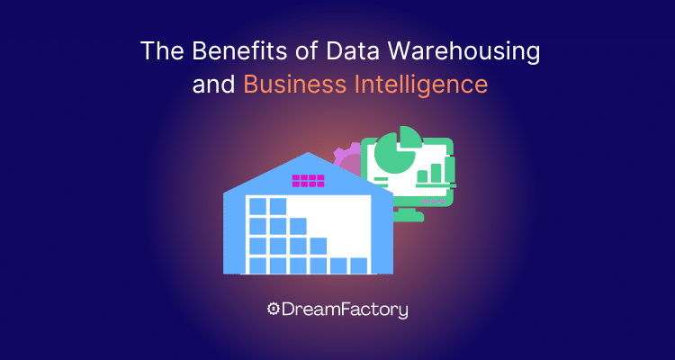 Diagram showing the benefits of data warehousing and business intelligence