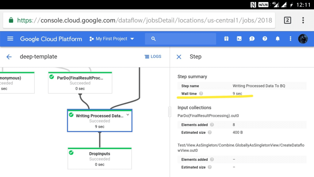 google dataflow screenshot